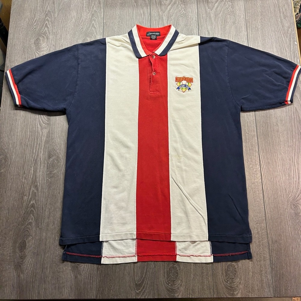 Vintage Cooperstown Dreams Park XXL Colorblock Polo Shirt Inner Harbor  Navy Red